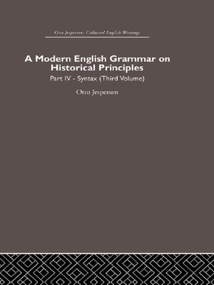 cover image of A Modern English Grammar on Historical Principles